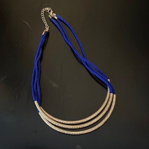Royal blue and gold necklace